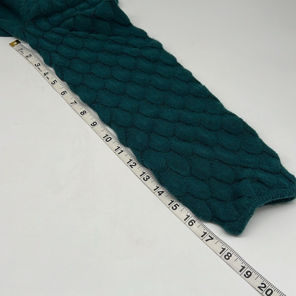 Lane Bryant Dark Teal Crew Neck Sweater Textured Bubble Sleeve 14/16 Mermaidcore - Picture 16 of 16